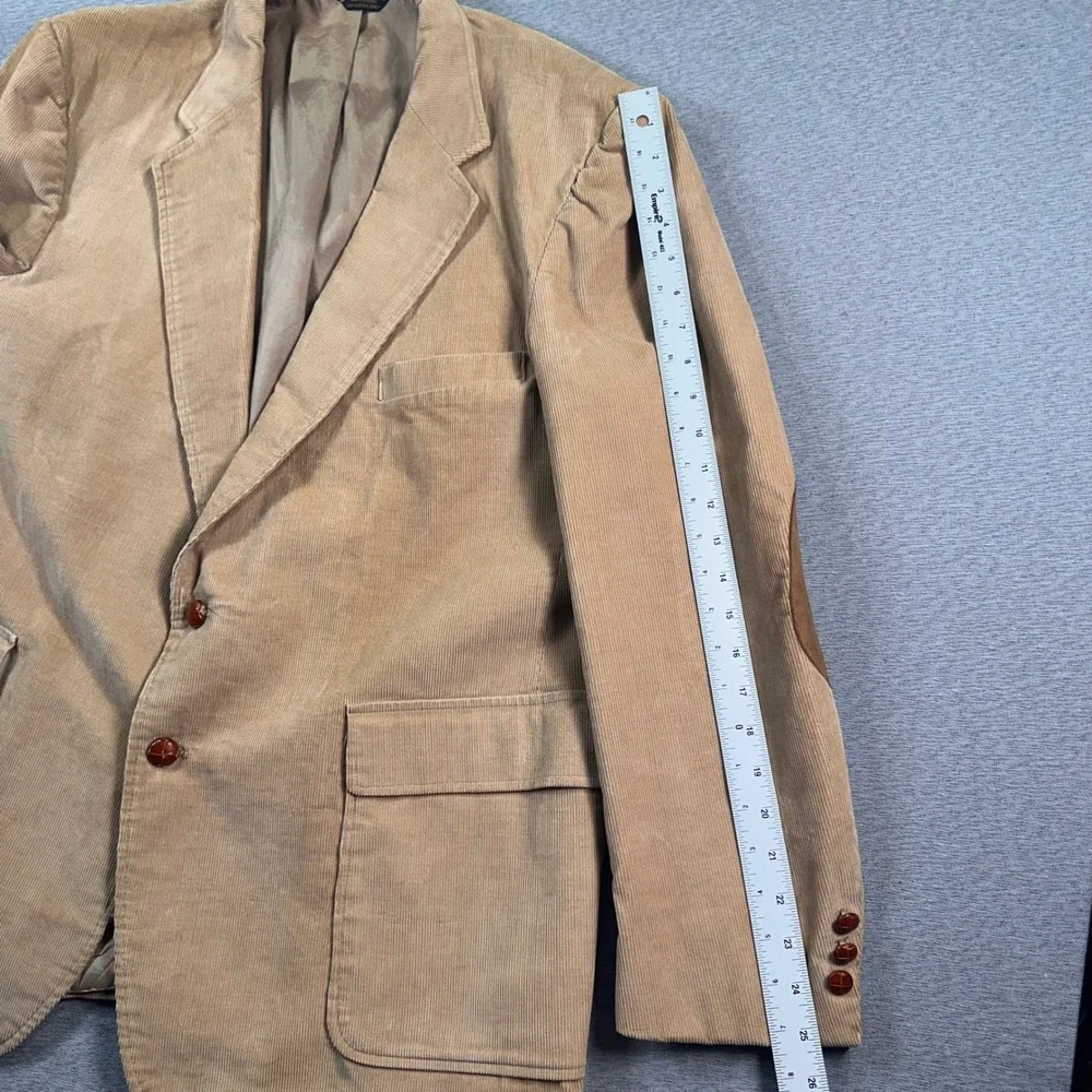 VTG Levis Menswear Corduroy Sport Coat Blazer 48R Brown‎ Suede Elbow Patches